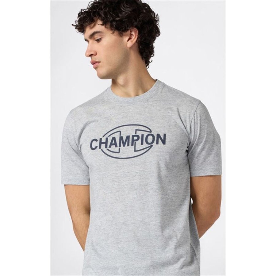 Kort�rmet T-shirt til M�nd Champion Graphic Shop Lysegr� #2