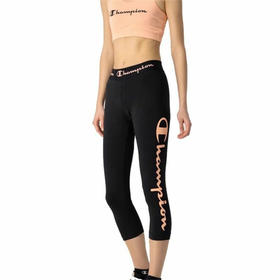 Sport leggins til kvinder Champion Quick-Dry Script Logo Crop Sort #3
