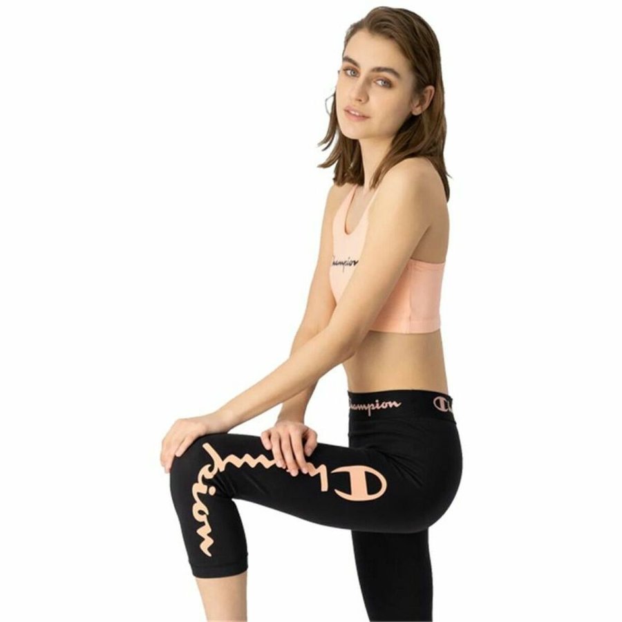 Sport leggins til kvinder Champion Quick-Dry Script Logo Crop Sort #5