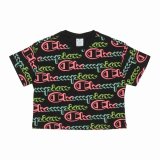 Kortrmet T-shirt til Kvinder Champion Crewneck Croptop Sort #1