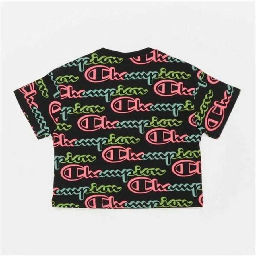 Kortrmet T-shirt til Kvinder Champion Crewneck Croptop Sort #2