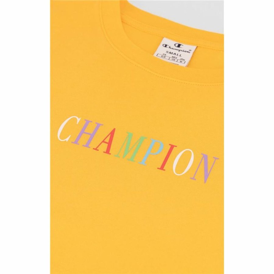 Kortrmet T-shirt til Kvinder Champion Crewneck Croptop Gul #6