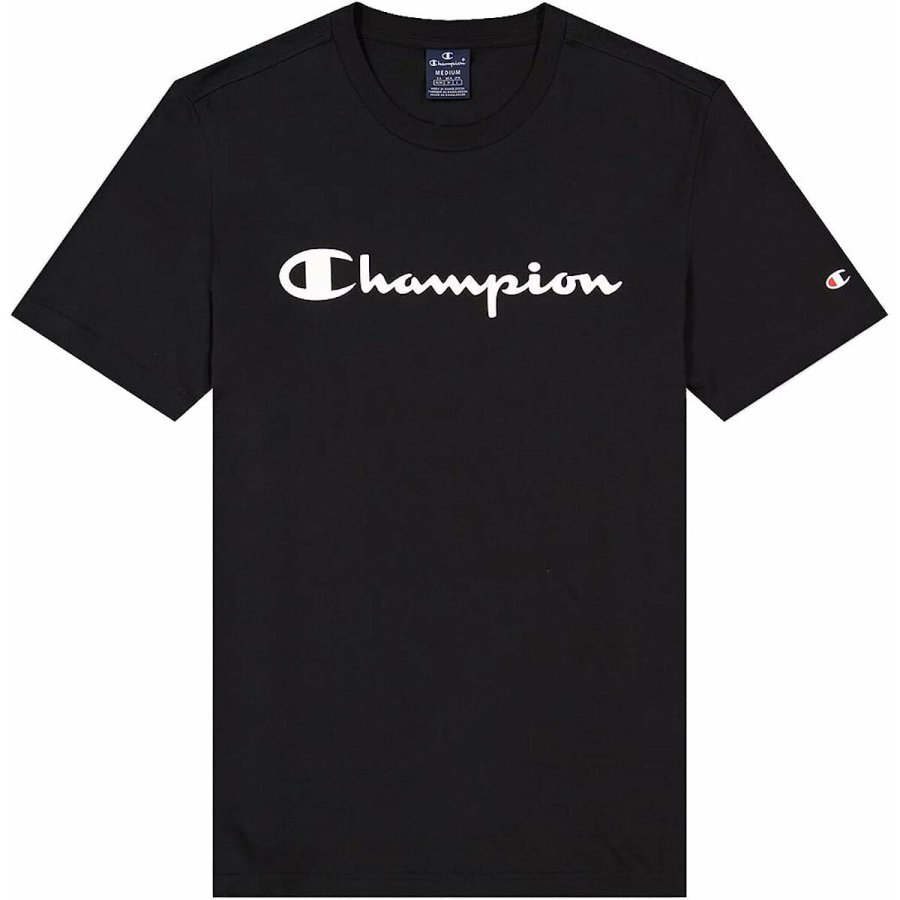 Kortrmet T-shirt til Mnd Champion Crewneck Sort #6