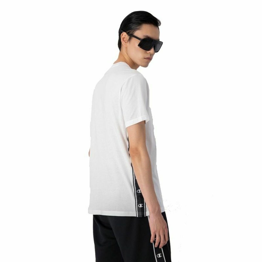 Kortrmet T-shirt til Mnd Champion Crewneck Hvid #3