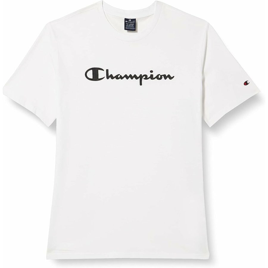 Kortrmet T-shirt til Mnd Champion Crewneck Hvid #5