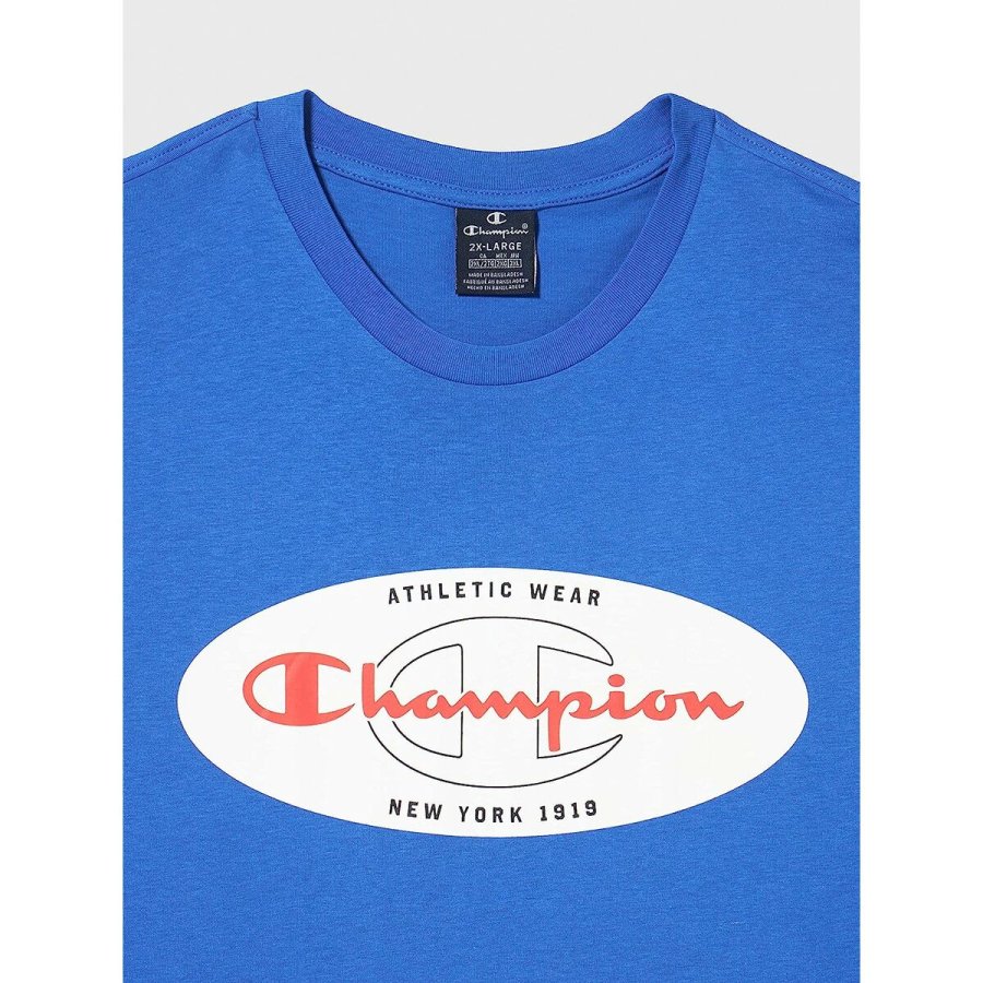 Kortrmet T-shirt til Mnd Champion Crewneck Bl #3