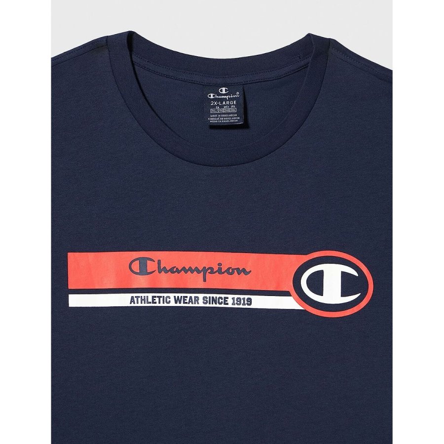 Kortrmet T-shirt til Mnd Champion Crewneck Bl #3