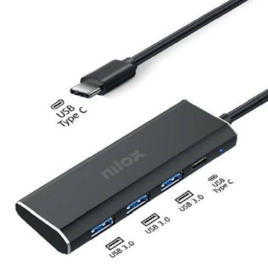 USB Hub Nilox NXHUBUSBC03 Sort #1