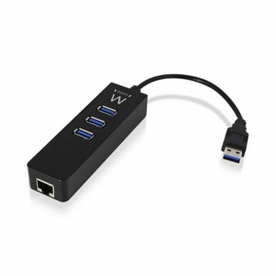 USB Hub Ewent AAOAUS0127 3 x USB 3.1 RJ45 Plug and Play #1