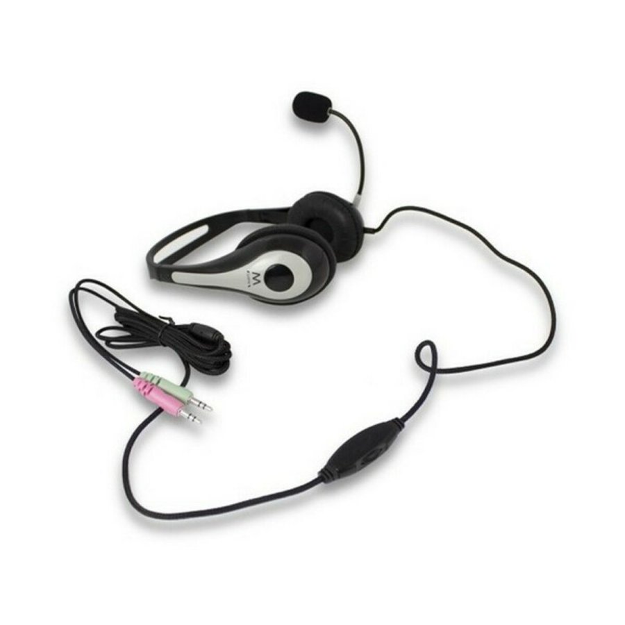 Hovedtelefoner med mikrofon Ewent EW3562 Sort Sort/Slvfarvet #1
