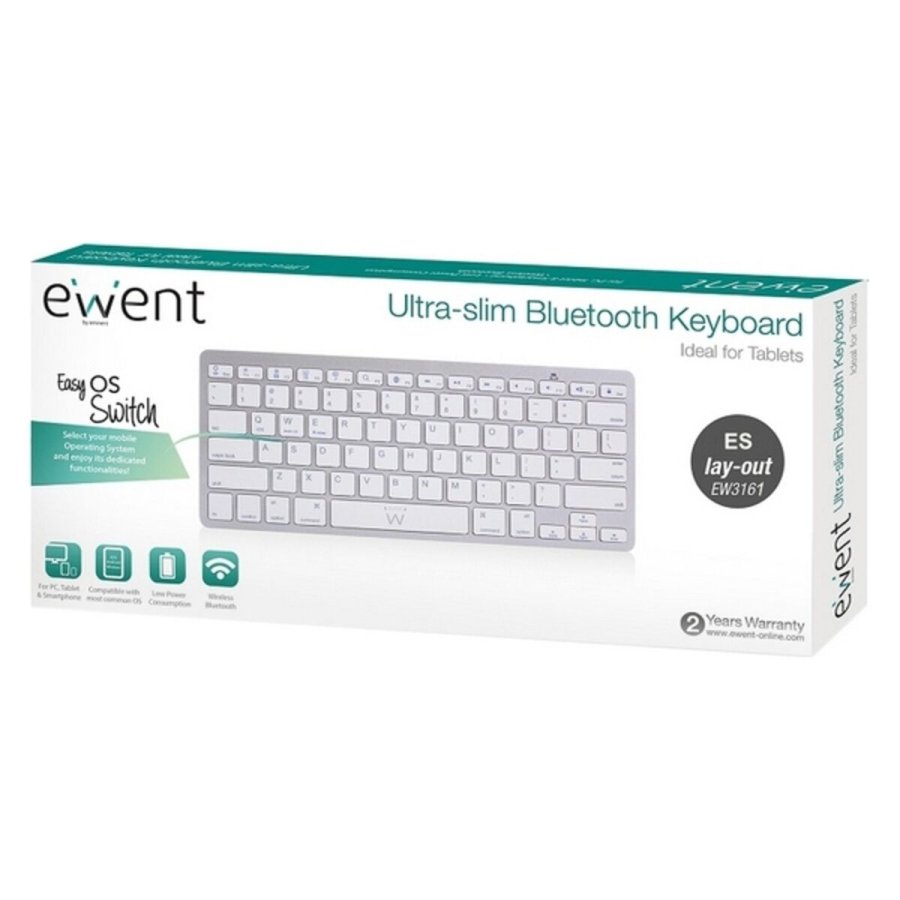 Bluetooth-tastatur Ewent EW3161 Hvid Slvfarvet #2