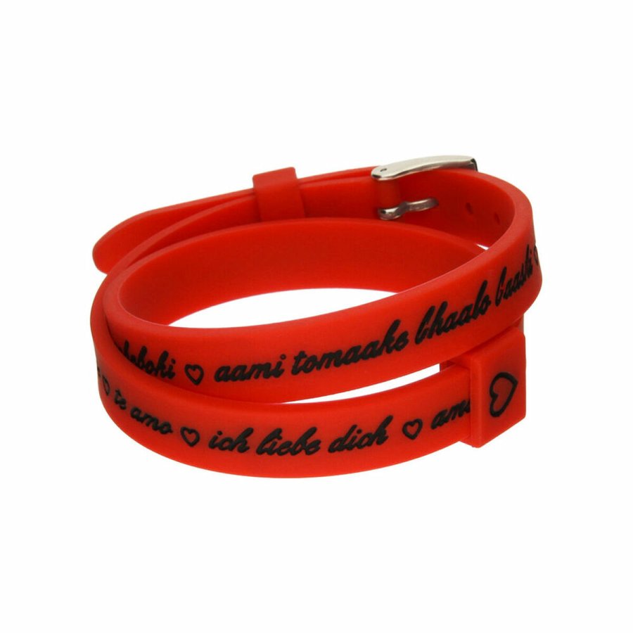 Armbnd til kvinder il mezzometro I LOVE YOU SILVER - SILICONE BRACELET #1