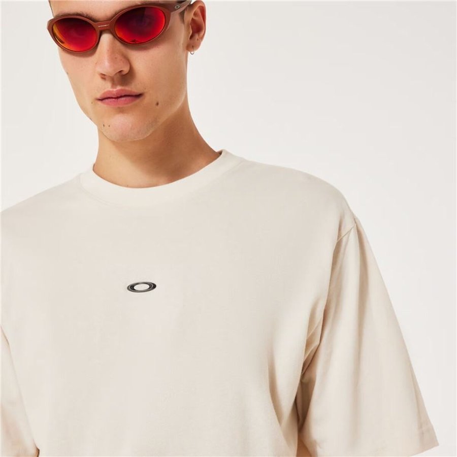 Kort�rmet T-shirt til M�nd Oakley Metal Rise Tee Beige #3