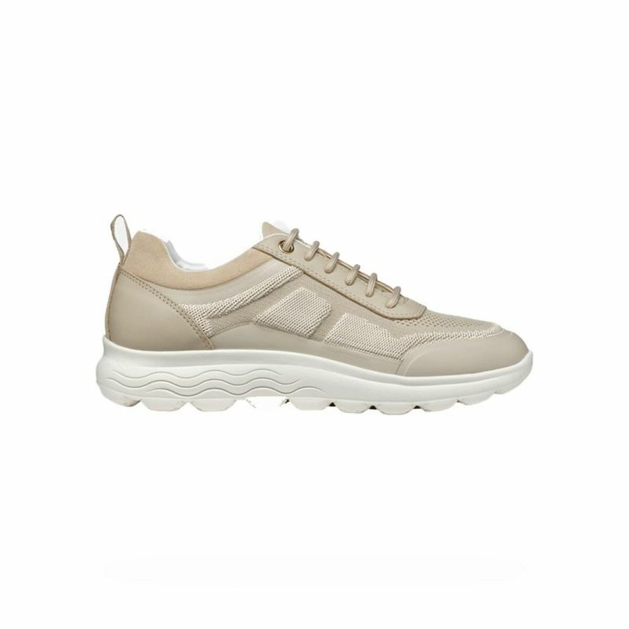 Kvinde Casual Sneakers Geox Spherica C Beige #1