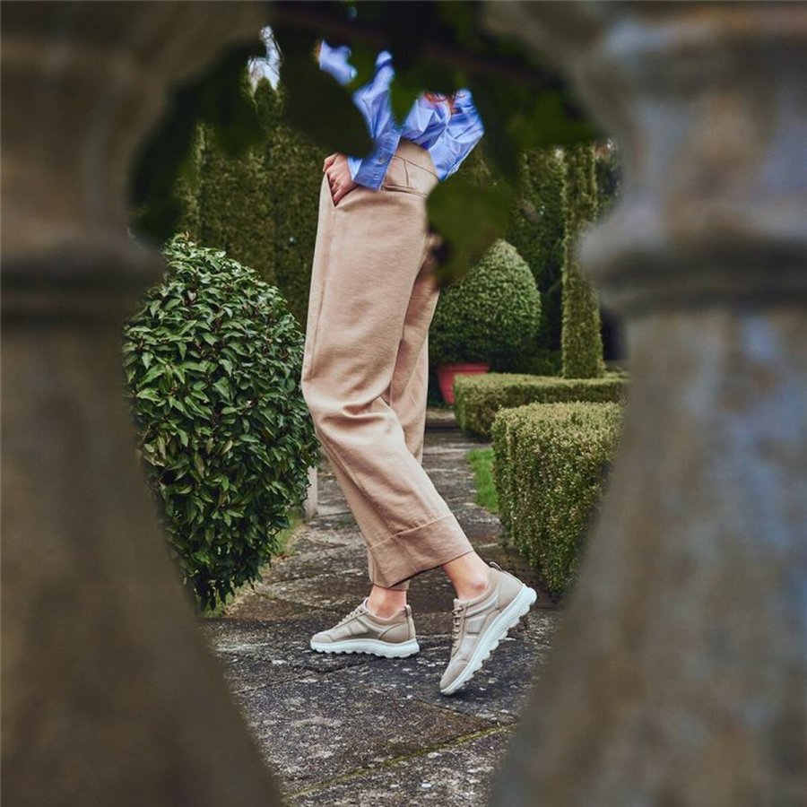 Kvinde Casual Sneakers Geox Spherica C Beige #6