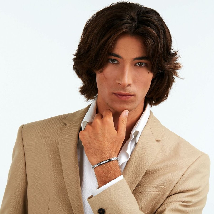 Armbnd til mnd Maserati Rustfrit stl 21,5 cm Slvfarvet #6