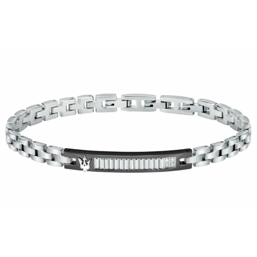 Armbnd til mnd Maserati Rustfrit stl 21,5 cm Slvfarvet #2