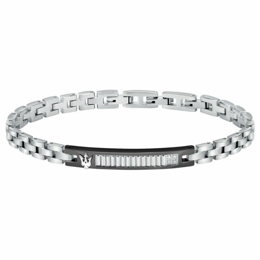 Armbnd til mnd Maserati Rustfrit stl 21,5 cm Slvfarvet #1