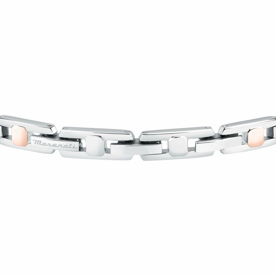 Armbnd til mnd Maserati Rustfrit stl 21,5 cm Slvfarvet #5