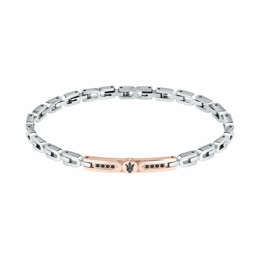 Armbnd til mnd Maserati Rustfrit stl 21,5 cm Slvfarvet #3