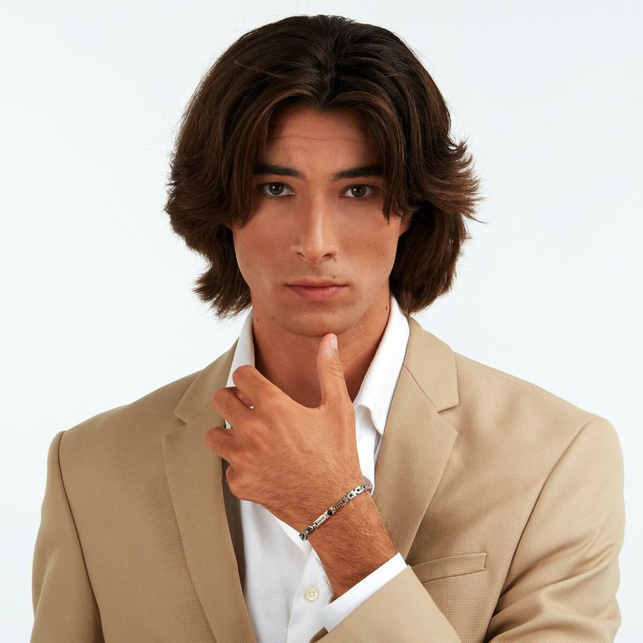 Armbnd til mnd Maserati Rustfrit stl 21,5 cm Slvfarvet #6