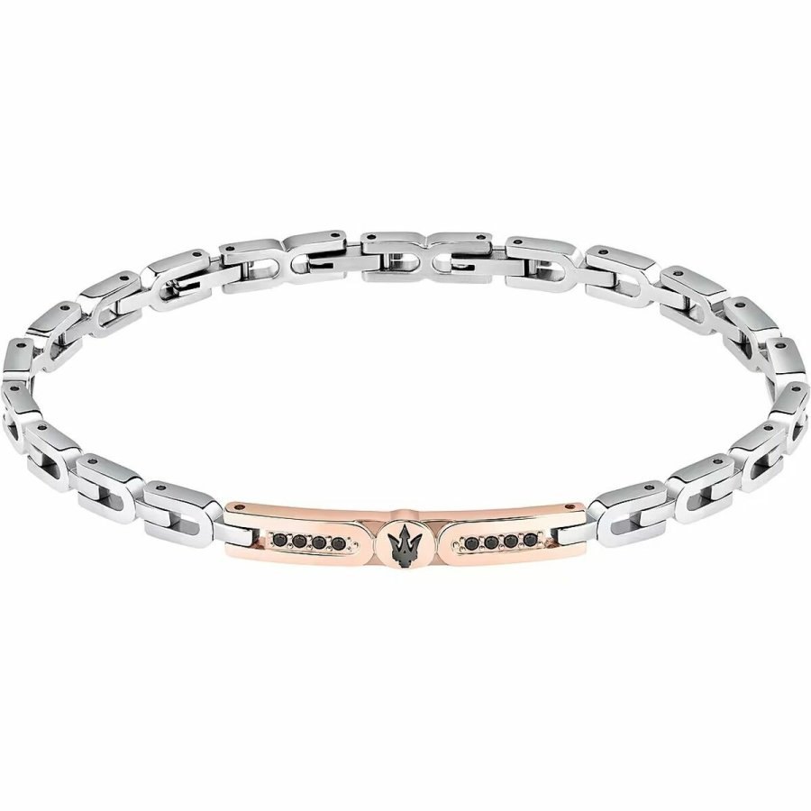 Armbnd til mnd Maserati Rustfrit stl 21,5 cm Slvfarvet #1