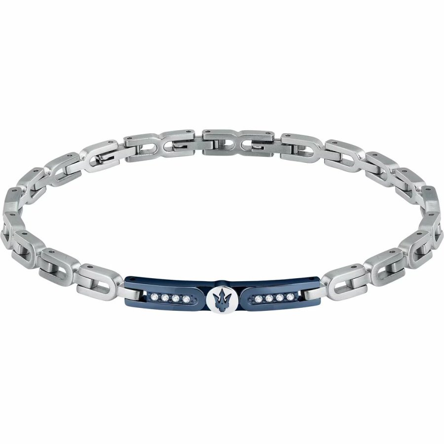 Armbnd til mnd Maserati Rustfrit stl 21,5 cm Slvfarvet #2