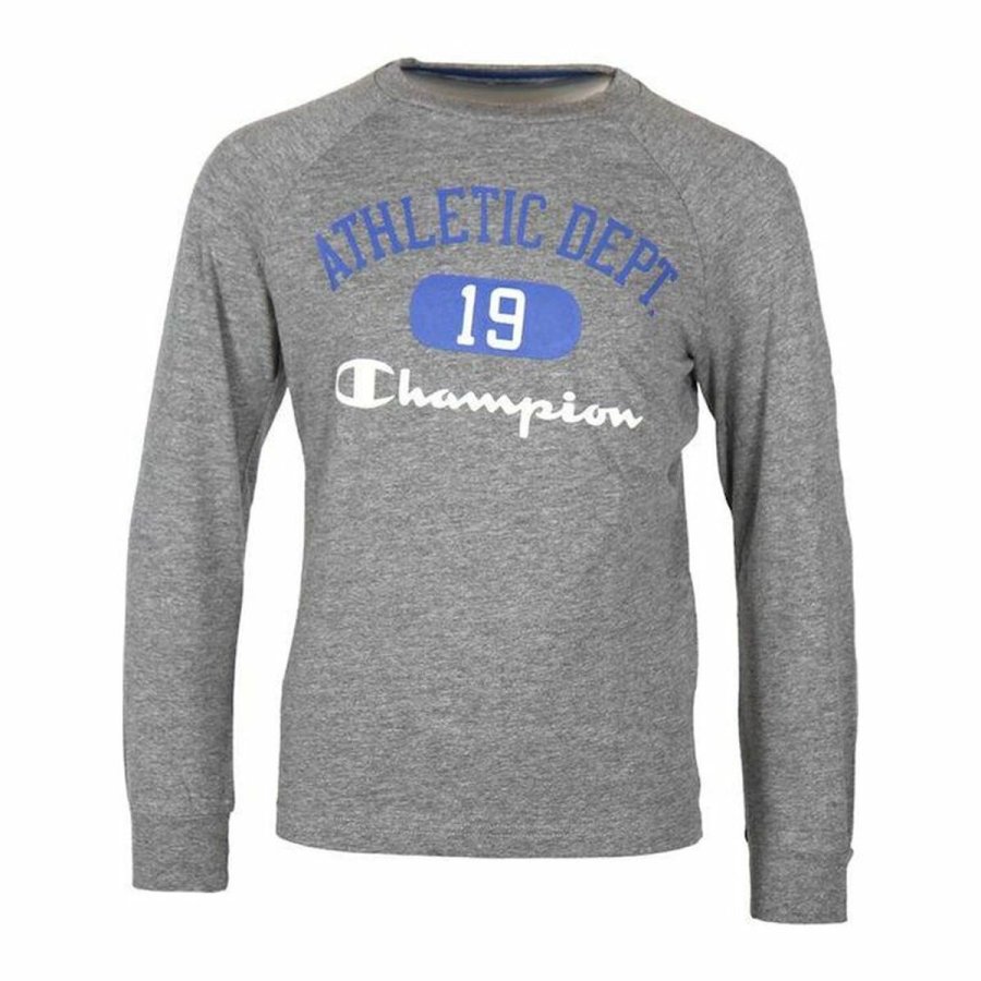 Langrmet T-shirt til Brn Champion Lysegr #1