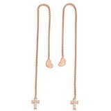 reringe til kvinder Amen CUORE CROCE CRISTALLI ROSE GOLD Sterling slv 925 #1