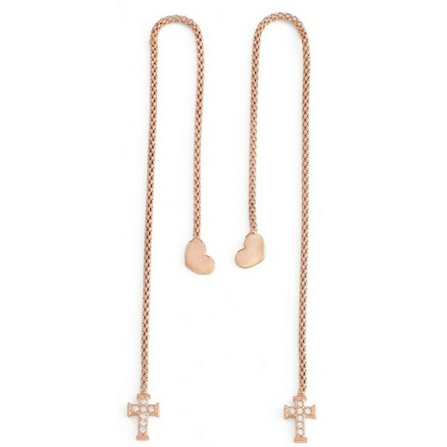 reringe til kvinder Amen CUORE CROCE CRISTALLI ROSE GOLD Sterling slv 925 #1