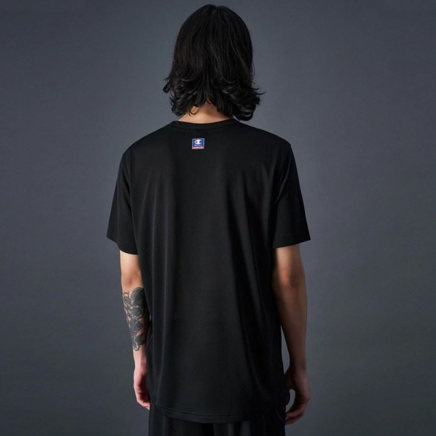 Kortrmet T-shirt til Mnd Champion Crewneck Sort #2