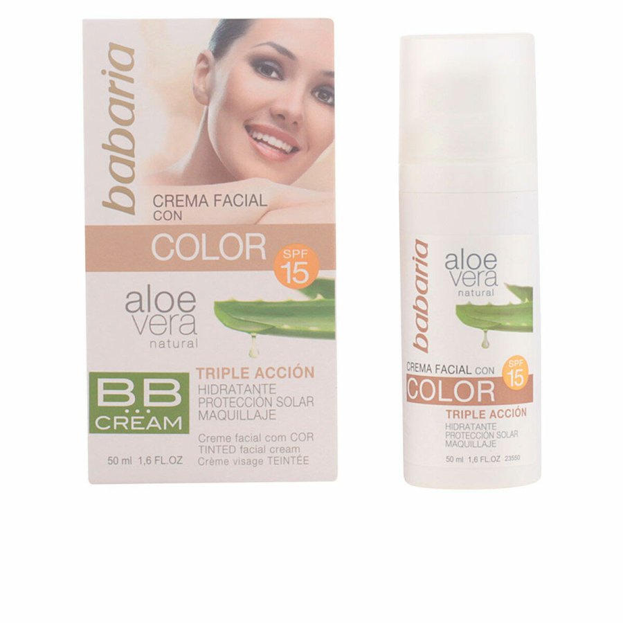 Fugtighedscreme med Farve Babaria 1004-26123 Aloe Vera Spf 15 (50 ml) #1