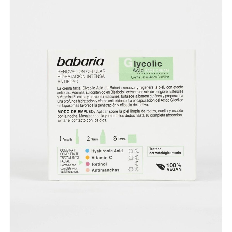 Regenererende creme Babaria Glycolic Acid Glycolsyre 50 ml #5
