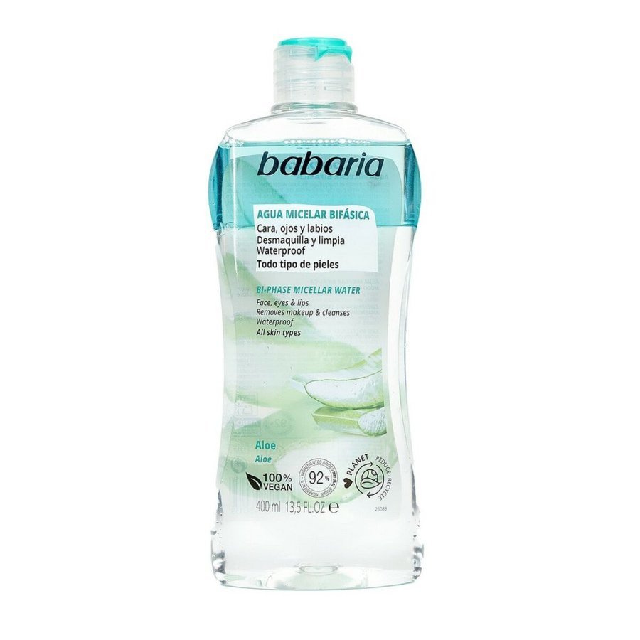 Bifasisk Ansigt Makeupfjerner Babaria Micellar vand Aloe Vera (400 ml) #1