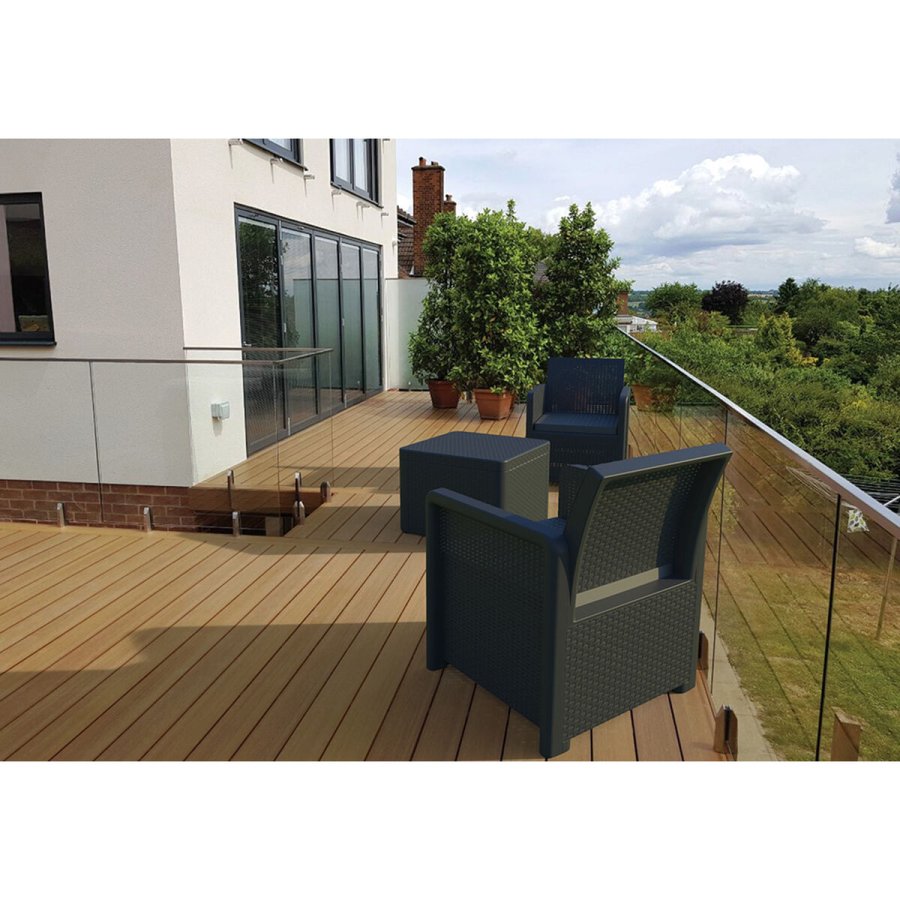 Bord med 2 l�nestole Shaf Antracit 57 X 57 X 42 CM (3 Dele) #6