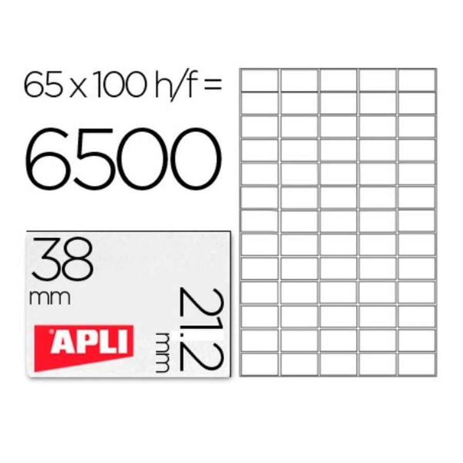 Selvklbende etiketter Apli 1283 Hvid 100 Ark 38 x 21,2 mm #1