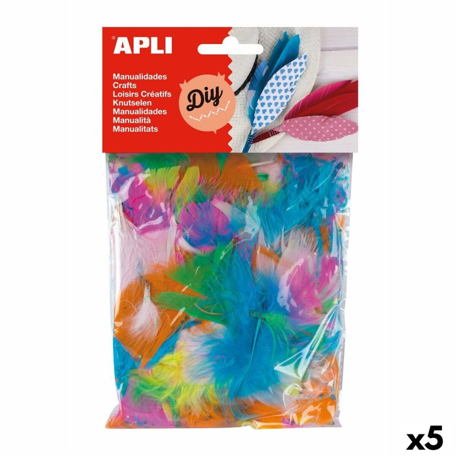Materiale til h�ndarbejde Apli Fjer Multifarvet 14 g (5 enheder) #1