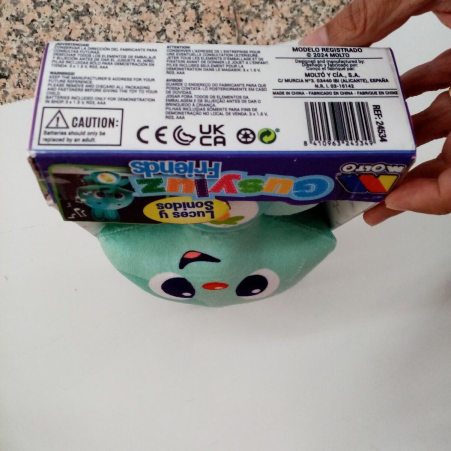 Bamse med Lyd Molt Gusy luz Baby Bunny Turkisbl 7,5 cm #2