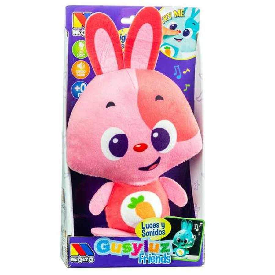 Bamse med Lyd Molt Gusy luz Baby Bunny Pink 7,5 cm #3