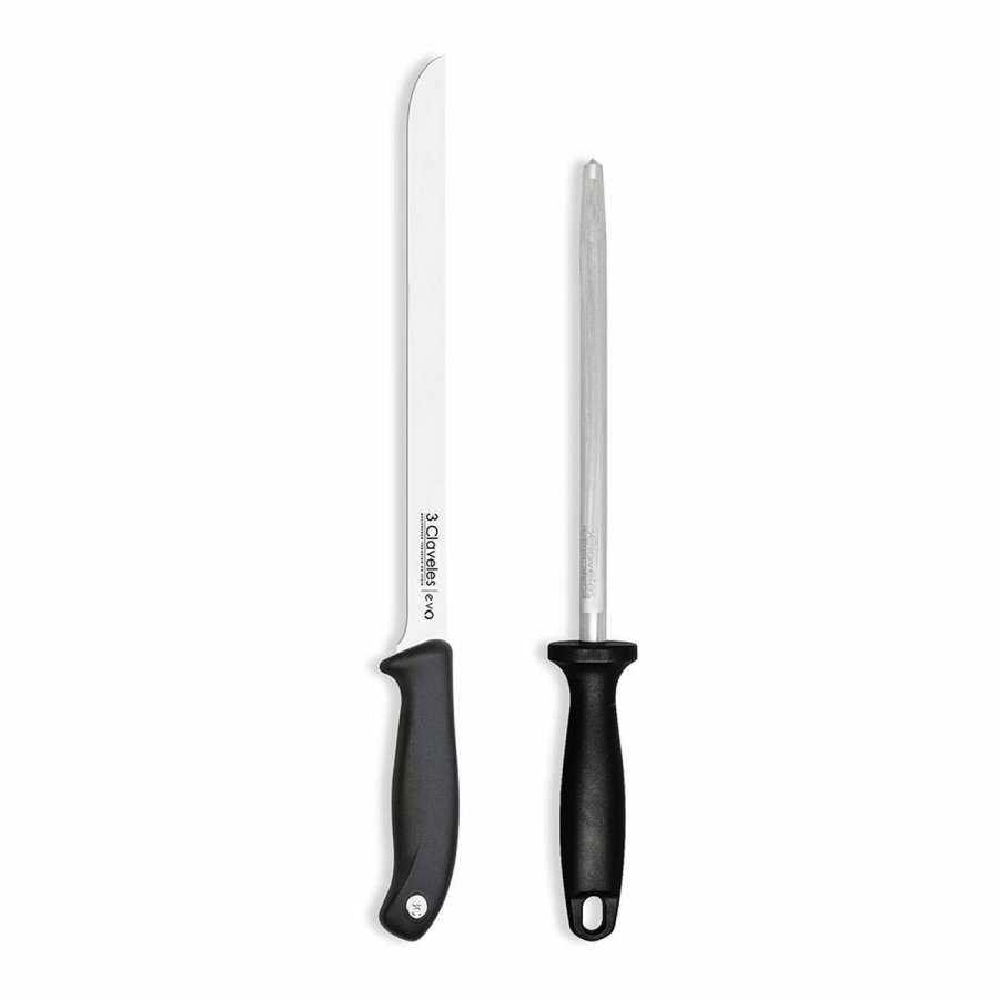 St med skinkekniv og strygestl 3 Claveles Evo 25 cm 2 Dele #1