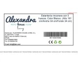 Hjrnembel Alexandra House Living Hvid Tr MDP 33 x 161 x 33 cm 5 Hylder #3