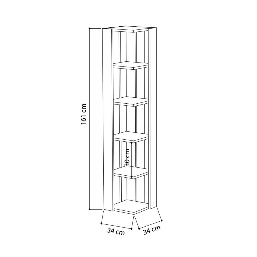 Hjrnembel Alexandra House Living Hvid Tr MDP 33 x 161 x 33 cm 5 Hylder #2