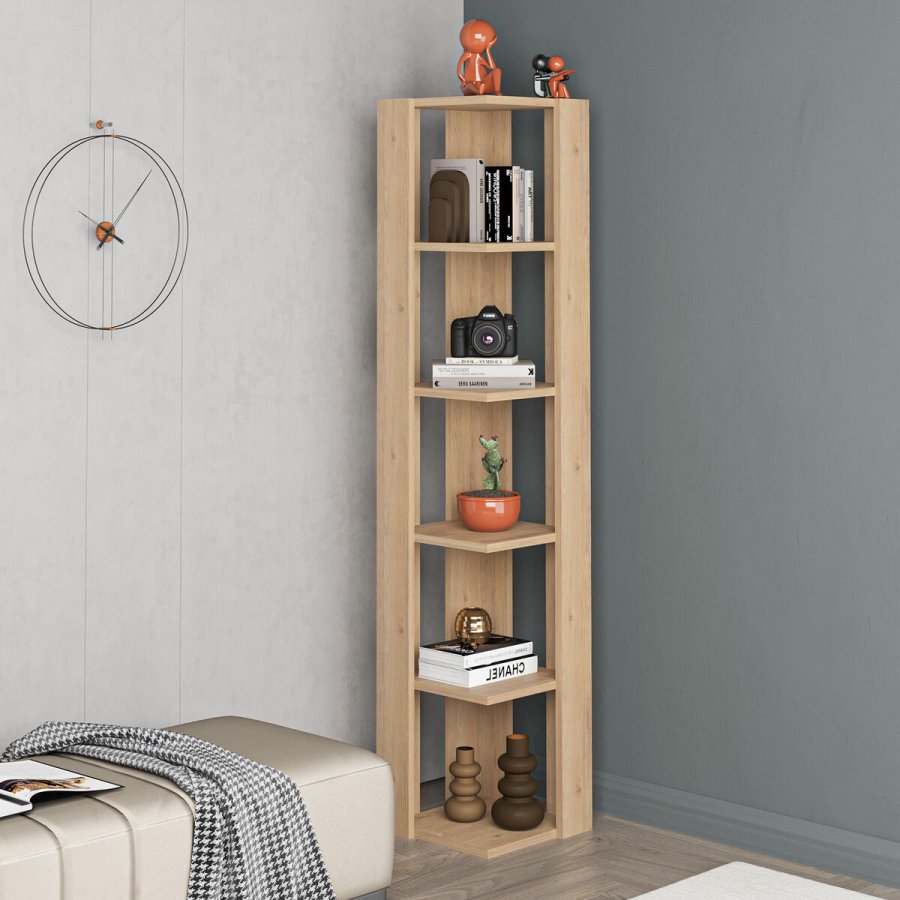 Hjrnembel Alexandra House Living Hrast Tr MDP 33 x 161 x 33 cm 5 Hylder #2