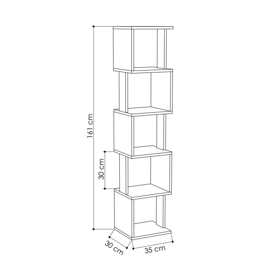 Hjrnembel Alexandra House Living Hrast Tr MDP 35 x 161 x 2 cm 5 Hylder #4