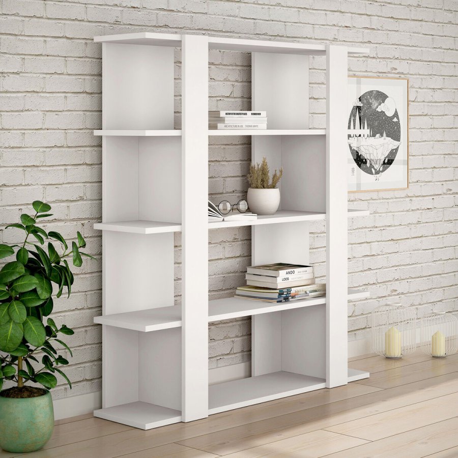 Boghandel Alexandra House Living Hvid Tr MDP 110 x 122 x 29 cm 4 Hylder #3