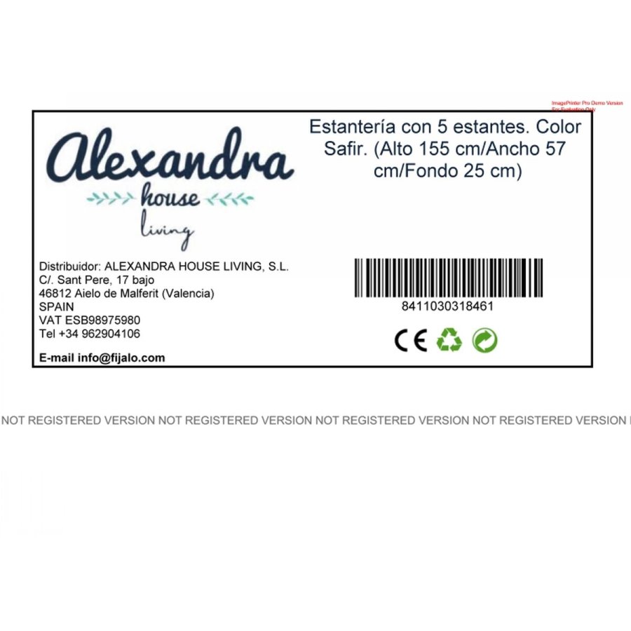 Boghandel Alexandra House Living Hrast Tr MDP 57 x 155 x 25 cm 5 Hylder #5