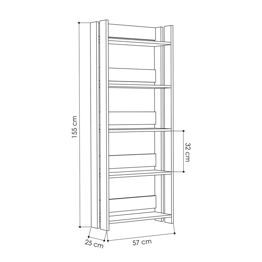 Boghandel Alexandra House Living Hrast Tr MDP 57 x 155 x 25 cm 5 Hylder #4