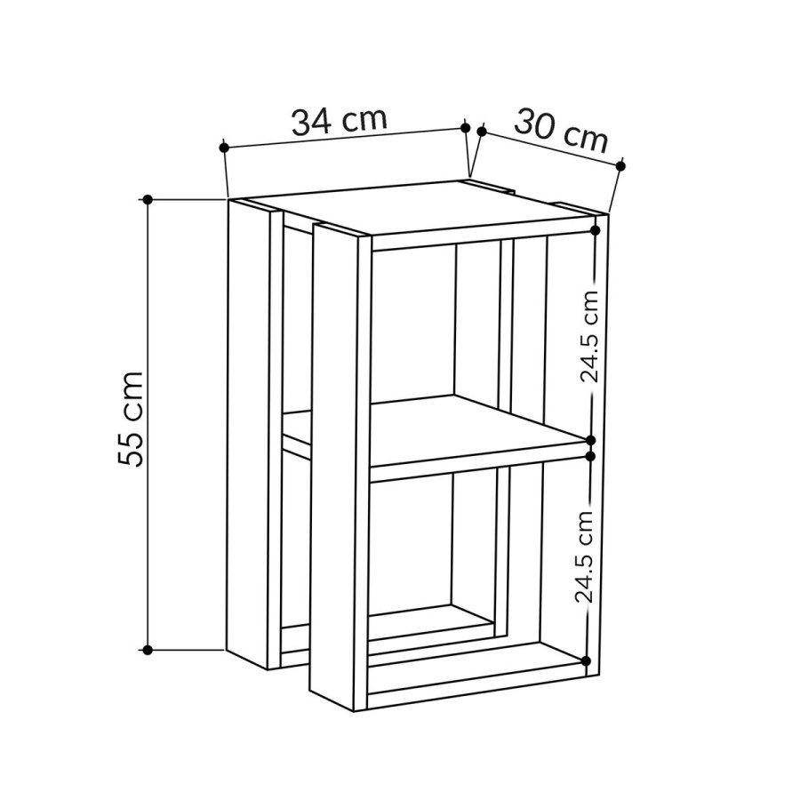 Sofabord Alexandra House Living Hvid Tr MDP 60 x 32 x 60 cm 1 Hylder #3