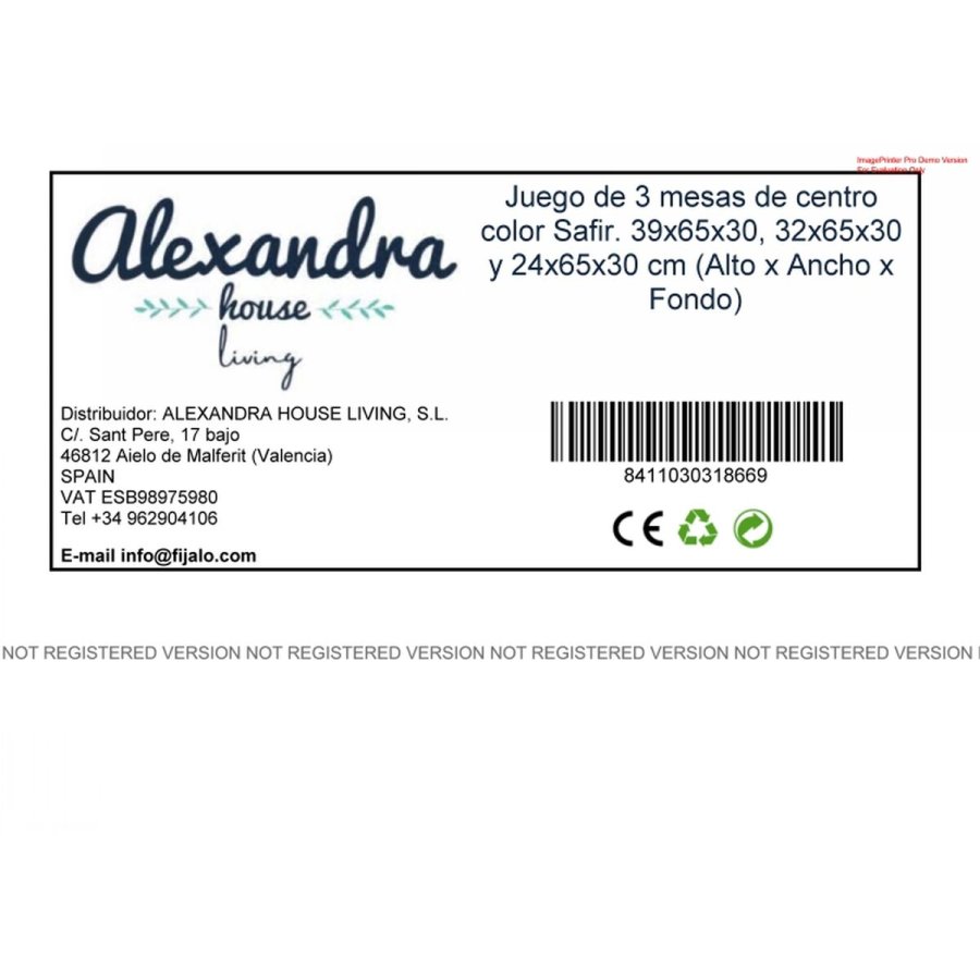 St med 3 borde Alexandra House Living Hrast Tr MDP 32 x 65 x 30 cm 24 x 65 x 30 cm 39 x 65 x 30 cm #6