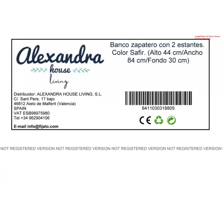 Skobnk Alexandra House Living Brun 84 x 44 x 29 cm 2 Hylder #29